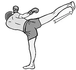 Back-kick en cardio-kickboxing