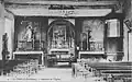 Vue intérieure de l'église du Temple avant 1932 (carte postale). Une séparation existe encore entre la nef et le chœur.