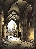 Vue de l'abbaye de Walkenried dans le Harz, 1842