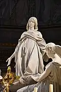 Marie Madeleine, détail du marbre du maître-autel de Marochetti après sa restauration en 2016.