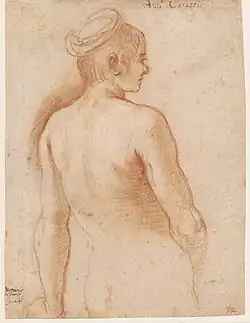 Femme nue assise de dos