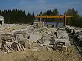 Aire de stockage des pierres sciées.