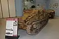 Chenilette CV33 au musée des Blindés de Bovington semblable à celles utilisées par les élèves d'Anzio.