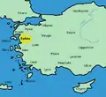 Position de l'Éolide en Asie mineure