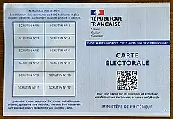 Logo République française sur les cartes d'électeurs délivrées à partir de 2022.