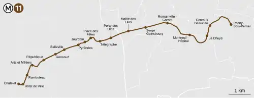 Voir la carte de la ligne.