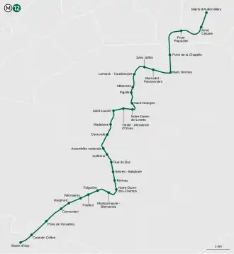 Voir la carte de la ligne.