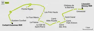 Voir la carte de la ligne.