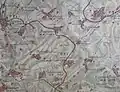 Carte montrant les destructions subies par Bellenglise en 1917 et 18.
