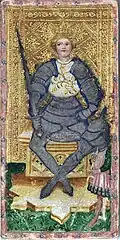 Roi d'épée, tarot Visconti-Sforza, XVe siècle