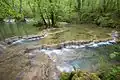 Gours en amont de la cascade.