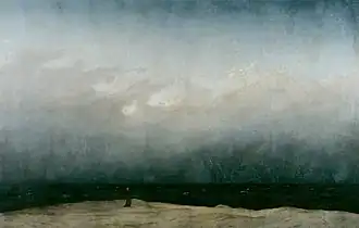 Le Moine au bord de la mer (1808-1810) de Caspar David Friedrich.