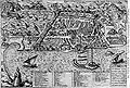 Gravure ancienne représentant une ville portuaire.