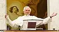 Le pape Benoît XVI à Castel Gandolfo, en 2009.