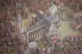 Cathédrale Notre-Dame-en-Cité, plan-relief de la ville d'Arras, 1717.