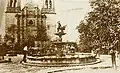 Photo sépia de la Plaza de Armas et la cathédrale (1874).