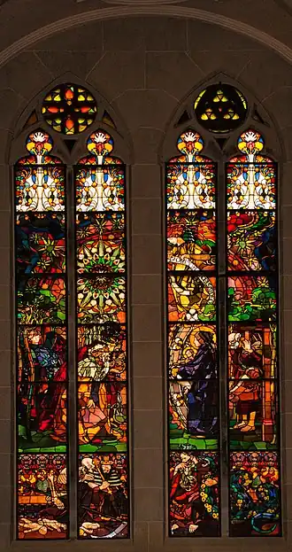 Adoration (1902-1904) par Józef Mehoffer, cathédrale Saint-Nicolas de Fribourg.
