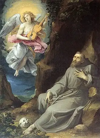 Saint François réconforté par un ange qui joue du violon (1593)musée de la Chartreuse de Douai.