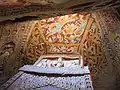 Plafond peint dans les grottes de Yungang.