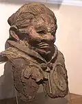 Buste de roi céleste (japonais : tennō ; sankrit : lokapāla). Époque de Nara, fin du VIIIe&nbsp;siècle. Laque sec (dakkatsu-kanshitsu). Musée Guimet, Paris.
