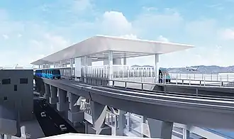 Rendu 3D de la station Center CTA.
