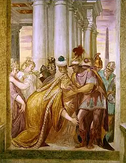 Sophonisbe demandant l'aide de Massinissa, XVIe&nbsp;siècle,Giovanni Battista Zelotti.