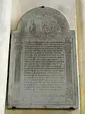 Plaque de donation de Mathieu Heutin de 1638.