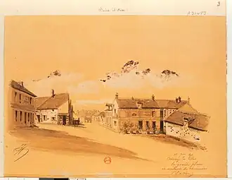 Cernay la Ville. La grande place en arrivant de Chevreuse, Paris, BnF.