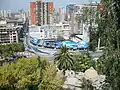 Vue panoramique, depuis la colline Santa Lucía, vers l'Alameda.
