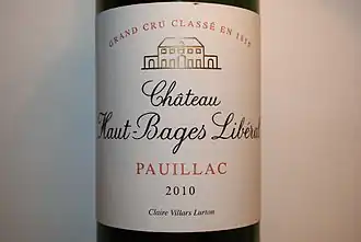 Millésime 2010.