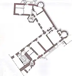 Plan du premier étage du château de Buoux.