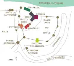 Plan du château au XVe siècle.