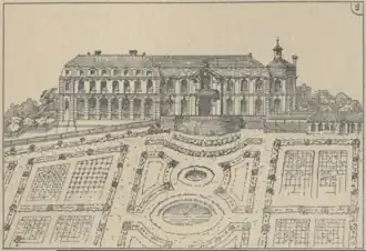 Château de Passy en 1740, côté Seine.