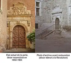 Restauration de la porte du château.