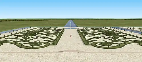 Restitution du parterre du château de Sully (Saône-et-Loire), au début du XVIIIe&nbsp;siècle.