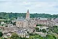 Vue sur le bourg, depuis la rive gauche de la Gartempe.