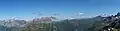 Vue de la chaîne des Fiz et du Buet depuis le Brévent dans les aiguilles Rouges au sud-est.