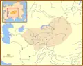 Khanat de Djaghataï, l'une des quatre parties de l'empire mongol, fin XIIIe&nbsp;siècle
