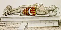 Gisant du seigneur de Mathefelon, abbaye de Chaloché.