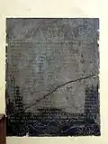 Plaque de fondation du chanoine Jerôme de Durand.