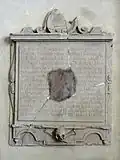 Plaque de fondation du chanoine François Daultour.