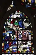 Rencontre de la Porte Dorée et Présentation au Temple (5e&nbsp;travée du collatéral nord).