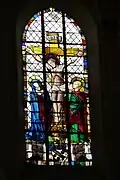 Crucifixion (chevet, 2e&nbsp;fenêtre haute de g. à dr.).