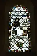 Sainte Barbe (chœur, 4e&nbsp;travée nord, fenêtre haute de gauche).