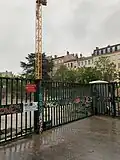 Un chantier d'immeuble d'habitations en construction en mai 2019, sur le côté nord, en mai 2019.
