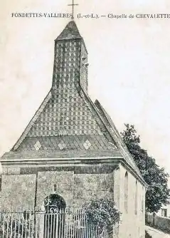 Ancienne photographie représentant la chapelle de la Chevalette, à Fondettes-Vallières. Iconographie datant du XIXe siècle.