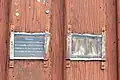 Chapelle Saint-Michel : affiche apposée sur la porte à la suite des détériorations survenues.