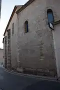 Vue de la façade latérale depuis la rue Chennebier, en septembre 2014.