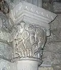 Chapiteau roman « le diable conduisant les âmes en enfer » (face nord).