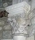Chapiteau roman « le diable conduisant les âmes en enfer » (face sud).